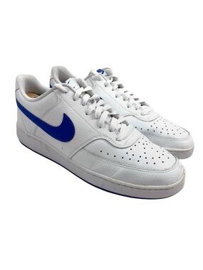 Nike Men's White/Blue Court Vision Next Nature Basketball Sneakers Shoes (11)